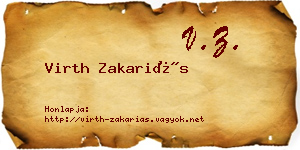 Virth Zakariás névjegykártya